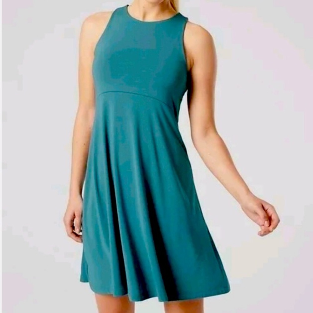 Athleta Santorini High Neck Teal Dress